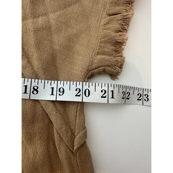 Umgee Top Women's Small Camel Linen Blend Short Sleeve Oversized Classic Beach - Picture 6 of 10